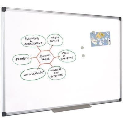 Emaljerad whiteboard - Märke - 60 x 45 cm - Magnetisk, torr radering