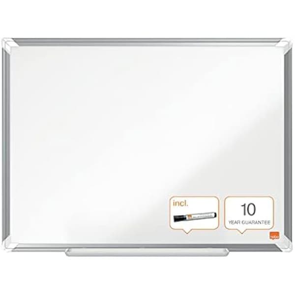 Whiteboard - NOBO - 600 x 450 mm - Icke-magnetisk melamin - Aluminiumram - Markör ingår