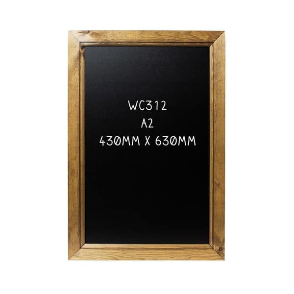 Porter and woodman blädderblock - WC311AMZ - Inramad svart tavla A2 Mörk ek 62,4 x 45 x 1,5 cm