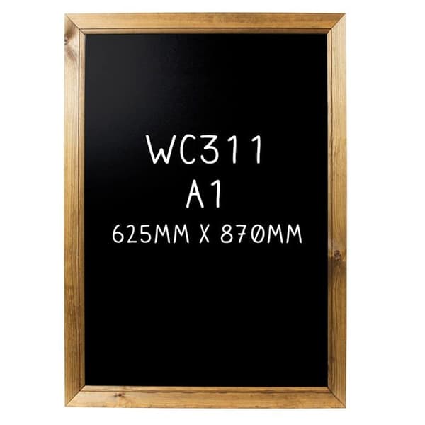 Porter and woodman blädderblock - WC311AMZ - Inramad svart tavla A2 Mörk ek 62,4 x 45 x 1,5 cm