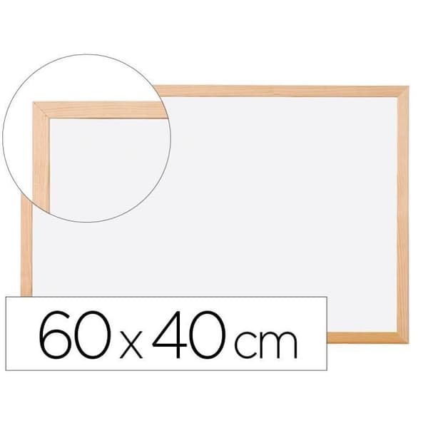 Q-connect melaminskiva slät träram tvättbar stabilitet specialmarkörer väggmonteringstillbehör 60x40cm