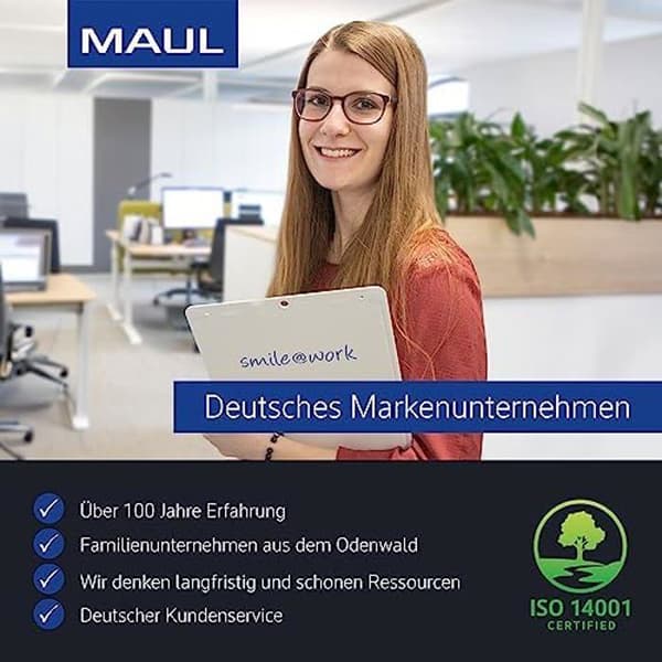Vitt whiteboard - MAUL - MAULprimo - 20x30cm - Magnetisk - Kan skrivas på - Förvaringslåda