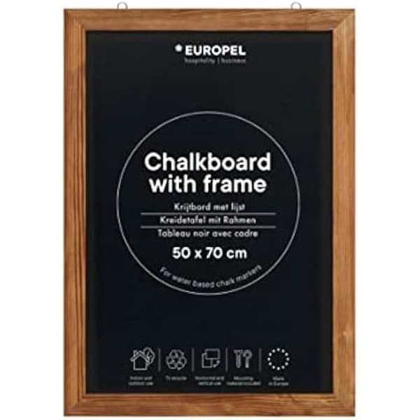 Svart tavla - EUROPEL - Väggmonterad - Skrivning med Krita-markör - 3 mm Melamin - Lätt att rengöra