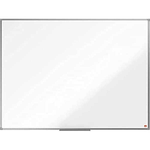 Nobo Magnetisk Emaljert Whiteboard, 1200 x 900mm, Aluminiumramme, Veggmontering ved hjørnene, Inkludert tusjholder, Essence