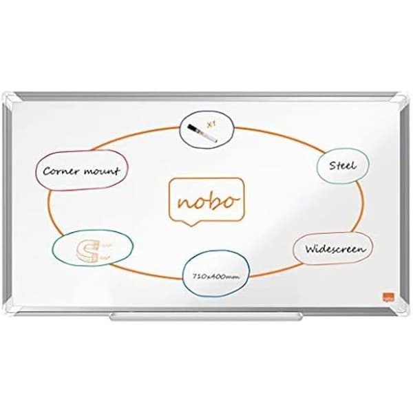 Tavla Vit - NOBO - Premium Plus - Magnetisk - 710x400mm - Aluminiumram