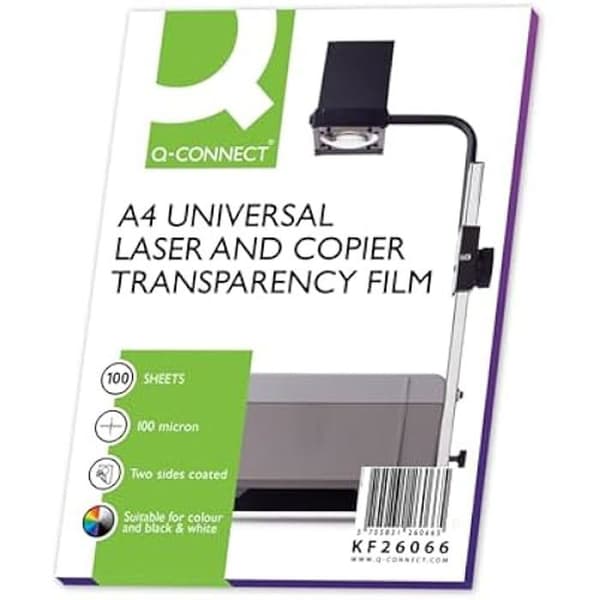 OHP - Q-CONNECT - 39528 - Transparent Ekonomisk - A4 - Svart - Plastics