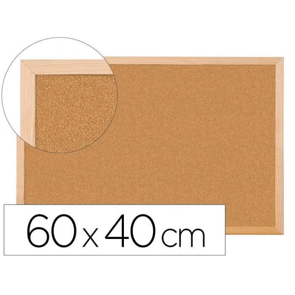Korkbräda - Q-Connect - 60x40cm - Stomme i naturlig furu - 2 sidor - 5 stift ingår
