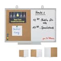 Miniatyrbild 1 av 6: Relaxdays 2 in 1 Combination Whiteboard, Cork Board, Magnetisk, Aluminiumram, Förvaring, 30 x 45 cm, Vit/Naturlig