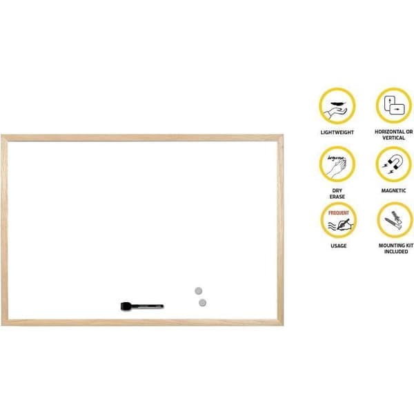 Magnetisk whiteboard 60 x 40 cm med 1 markör och 2 magneter