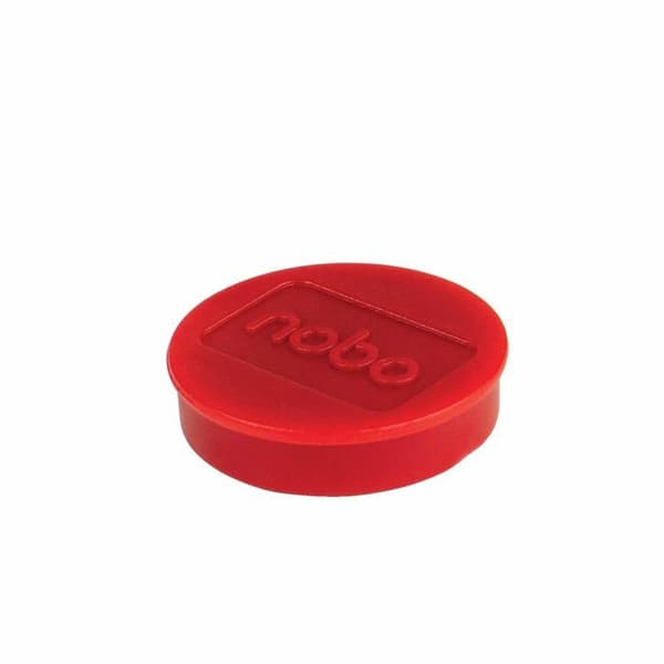 Board - blädderblock Nobo - 1915300 - Set med magneter för magnetisk whiteboard, 32 mm, paket med 10, röd,