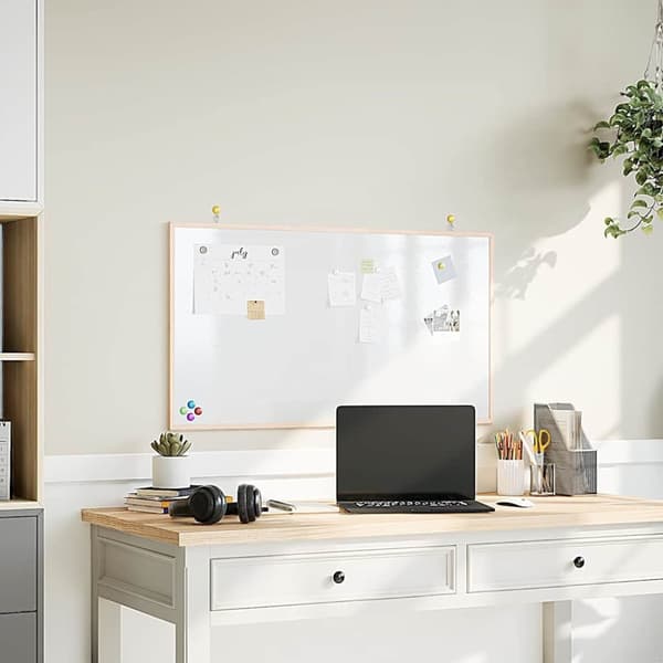 Magnetisk whiteboard med ram i massiv furu 100x55 cm