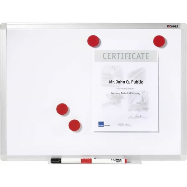 Dahle Whiteboard Basic Board 96150 (B x H) 60 cm x 45 cm vitlackerad i liggande eller stående format, förvaringsbox