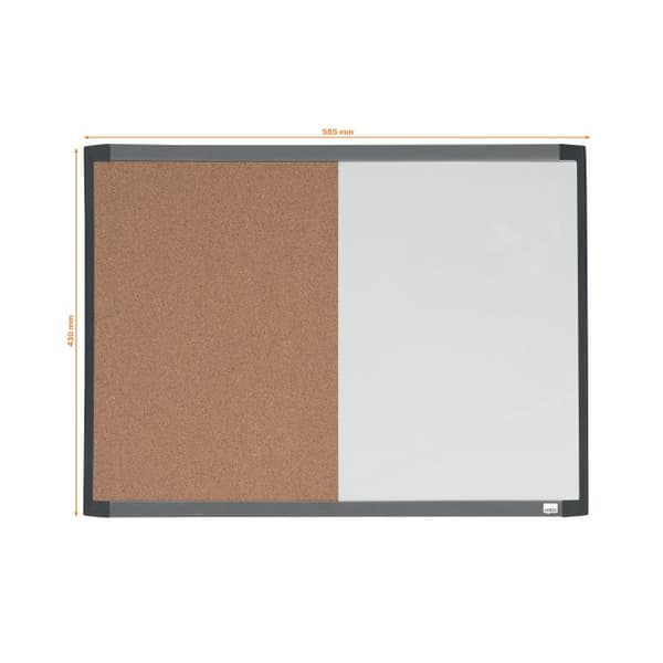 2-i-1 väggskiva - Nobo - Vit - Magnetisk torrradering - Korkskiva - 585 x 430 mm