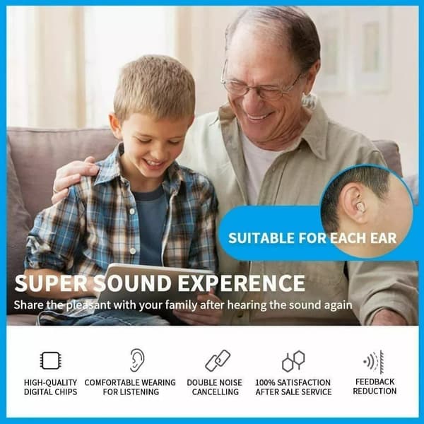 Nya mini digitala hörapparater Justerbar röstljudförstärkare med osynligt öra