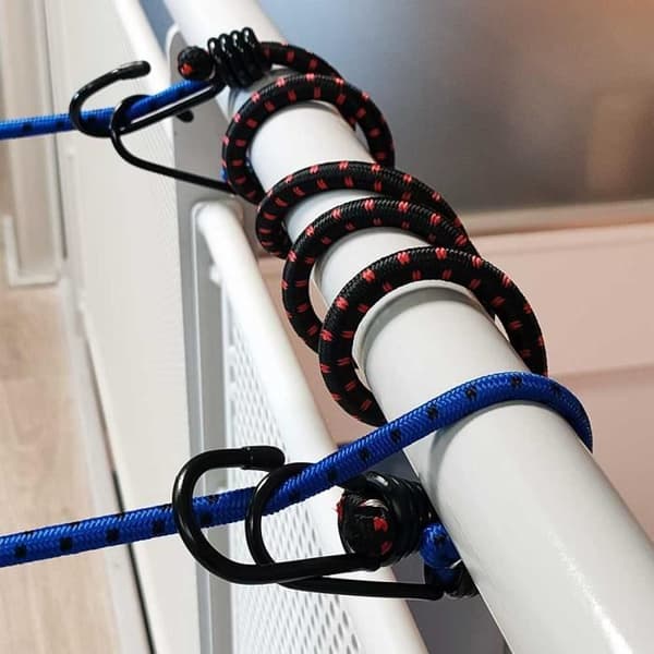Elastiska spännare - Sortiment - Set med 10 - 5 storlekar - Metallkrokar - Motstånd 40 kg