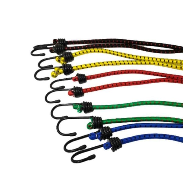 Elastiska spännare - Sortiment - Set med 10 - 5 storlekar - Metallkrokar - Motstånd 40 kg