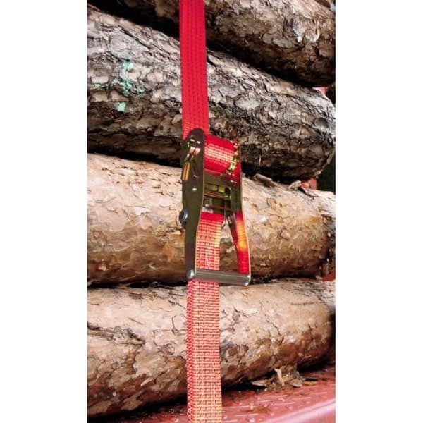 Kerbl triangelspärr- och krokband - röd - 8 m x 50 mm