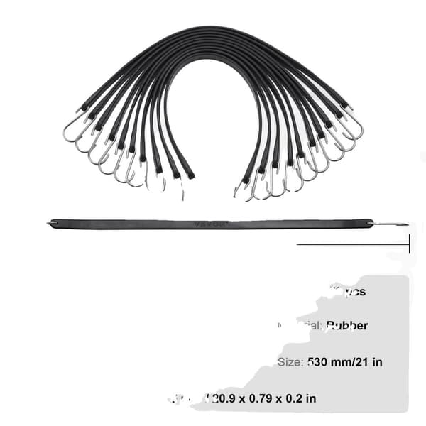 Bungee-narut, kestävä rakenne, monipuolinen käyttö,21 tuumaa 50 kpl 21inch 50pcs