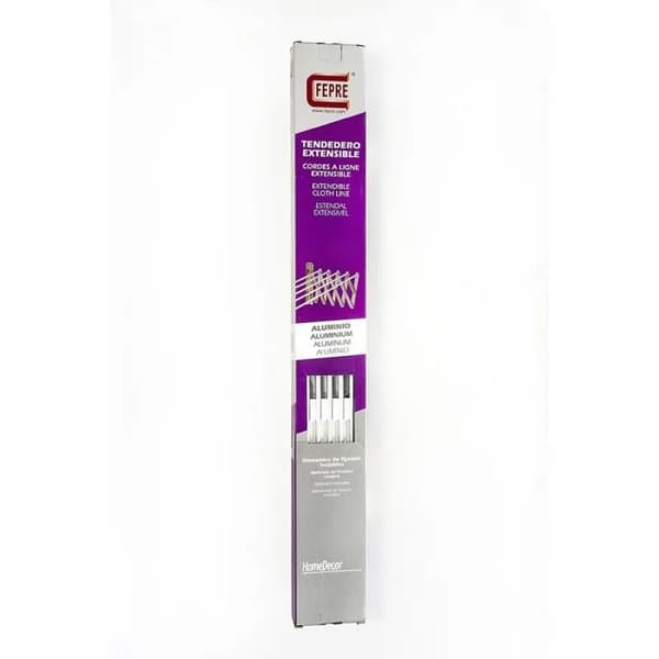 Fällbar tvättlina - BigBuy Home - Aluminium - Utrekbar - Rostbeständig - 5 linor