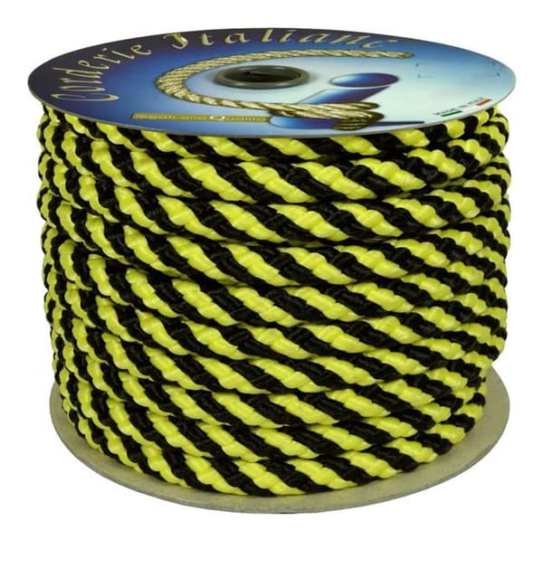 Italiensk rep - 6024675 -00 Flätsignalering 10 Mm x 100 m Gul/Svart: Bigiallo/Svart