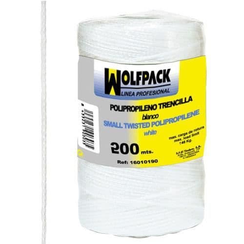 Kabel - Polypropylen - Flätad - 200 meter - Vit - Fleranvändning