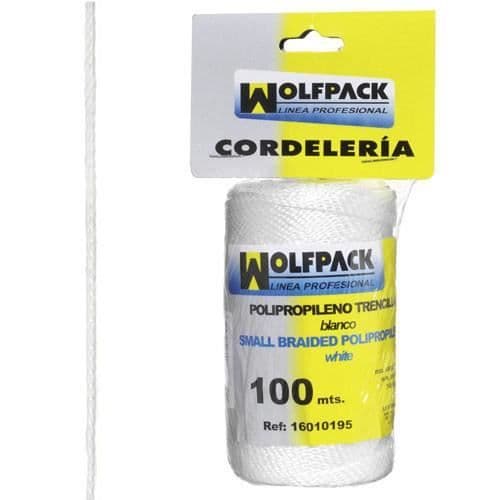Flätat vitt polypropenrep (spole 100 m