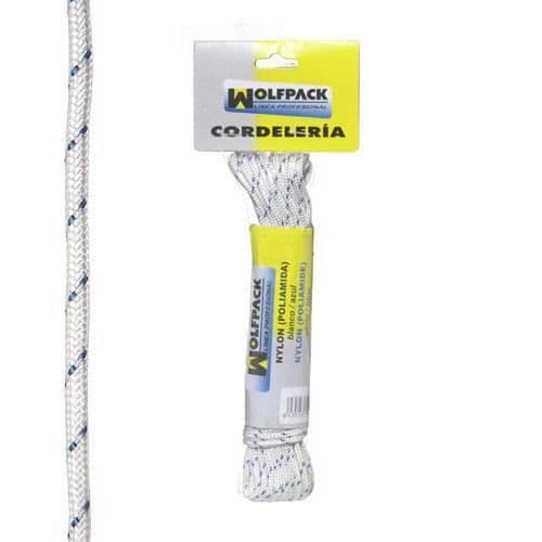 Snöre - Nylon - Nystan 10m - Hållbar - Vit/blå - Flätad