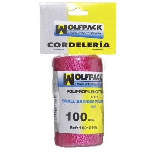 Snöre - Polypropylen - Röd - Flätad - 100 meter - Spole