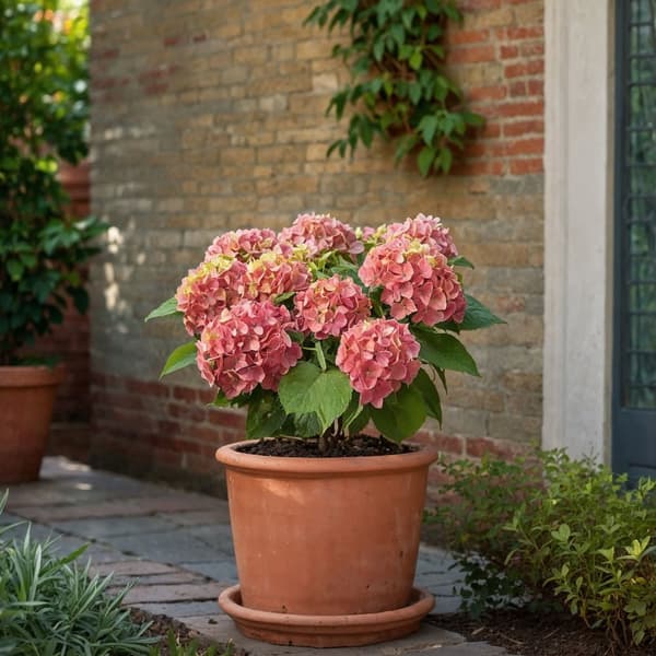 Hortensia - Set om 3 - Hydrangea macrophylla 'Early Pink' - Höjd 25-40cm - ⌀9cm
