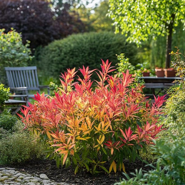 Pieris - Sæt med 4 - Pieris 'Forest Flame' - Højde 25-40cm - ⌀17cm