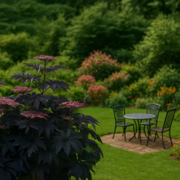 Purpurfläder - Set om 2 - Sambucus nigra 'Black Lace' - Höjd 25-40cm - ⌀17cm