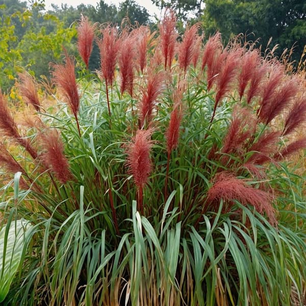 Hvidbroget elefantgræs - Miscanthus sinensis 'Red Chief' - Højde 40-60cm - ⌀23cm