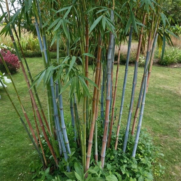 Blå bambu - Set om 3 - Fargesia papyrifera 'Blue Dragon' - Höjd 30-40cm - ⌀13cm