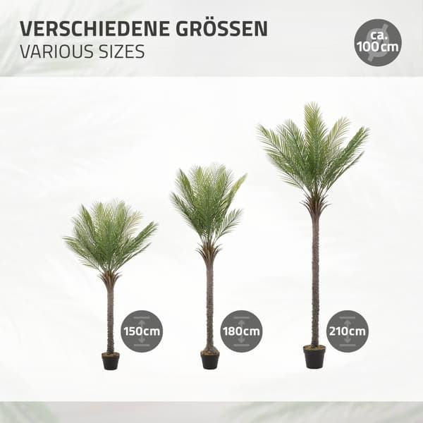 Konstgjord palm 180 cm Tropisk konstgjord palm i kruka ML-design