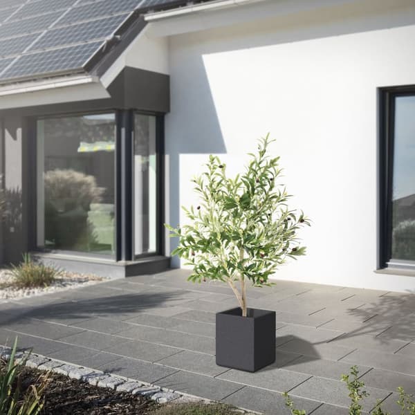 Kunstigt oliventræ 150 cm kunstig plante med naturlig træstamme og frugt ML-design