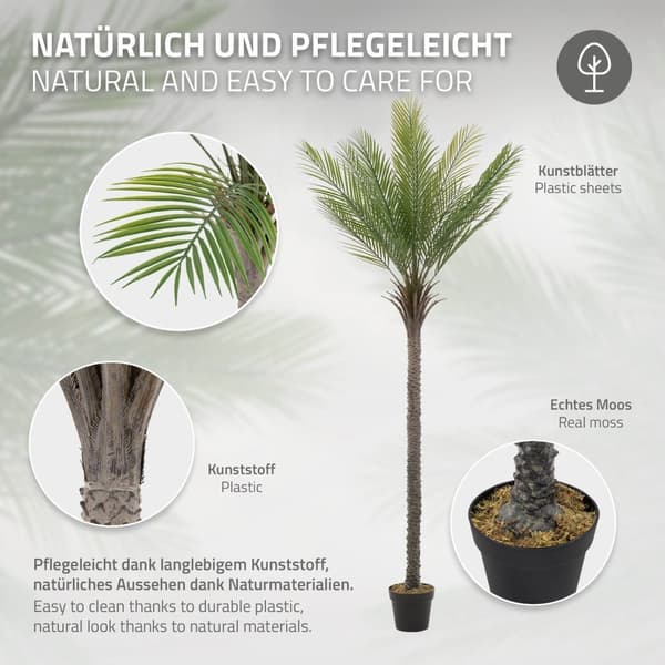 Kunstig palme 210 cm Tropisk kunstig palme i potte ML-design