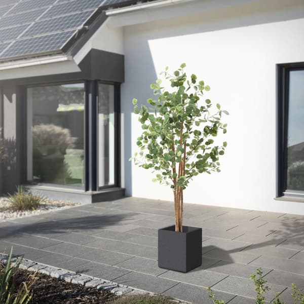 Konstgjort eukalyptusträd 180 cm konstgjord växt med stam av naturligt trä ML-design