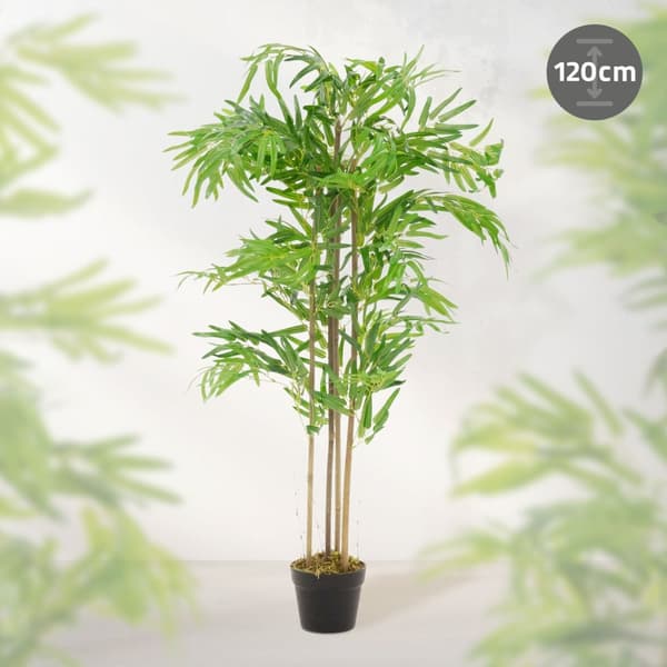 Kunstig bambus 120 cm kunstig plante med ægte træstamme ML-design