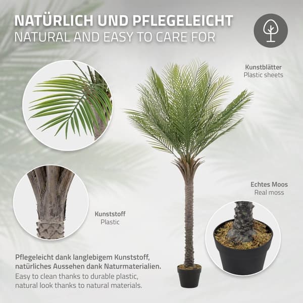 Konstgjord palm 150 cm Tropisk konstgjord palm i kruka ML-design