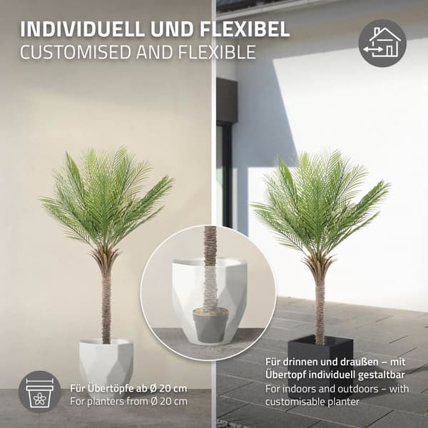 Konstgjord palm 150 cm Tropisk konstgjord palm i kruka ML-design