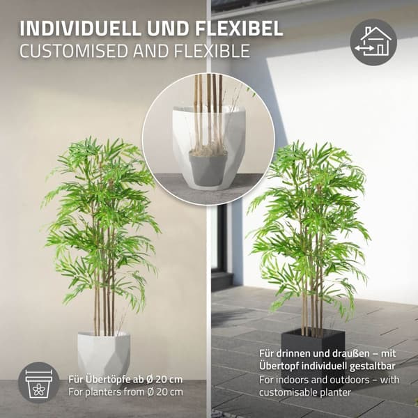 Kunstig bambus 150 cm kunstig plante med ægte træstamme ML-design