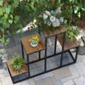 Miniatyrbillede 7 af 9: Plante Stand, 4 Lag, 80x20x74 cm, Lys Brun