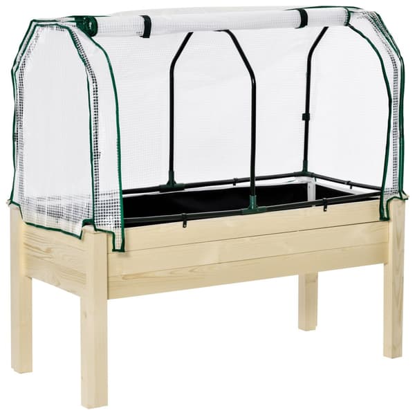 Hævet havebed, 121x55x117 cm, Naturligt træ