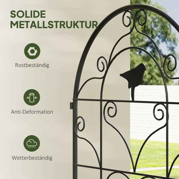 Metall Spaljé, 50x120 cm, Svart