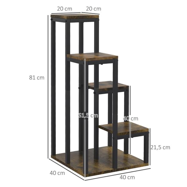 Plantestativ, 40x40x81 cm, Brun