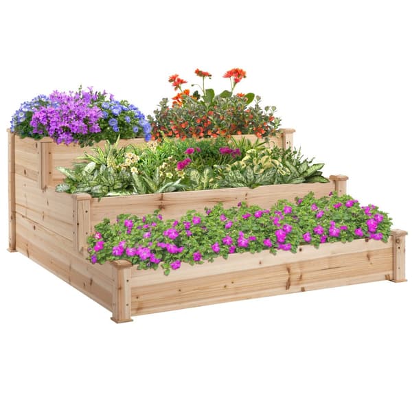 Hævet Havebed, 124x124x56 cm, Natur
