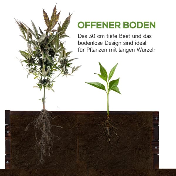 Hævet Havebed, 60x60x23 cm, Mørkebrun