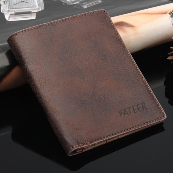 Ohut miesten nahkainen Bifold Vintage lompakko Kolikko Luottokortti Käteisraha Kukkaro Lahjat