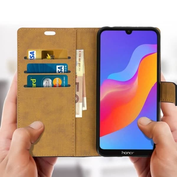 Housse folio - AVIZAR - Honor 8A - Ekoskinn - Kortfodral - Videostöd