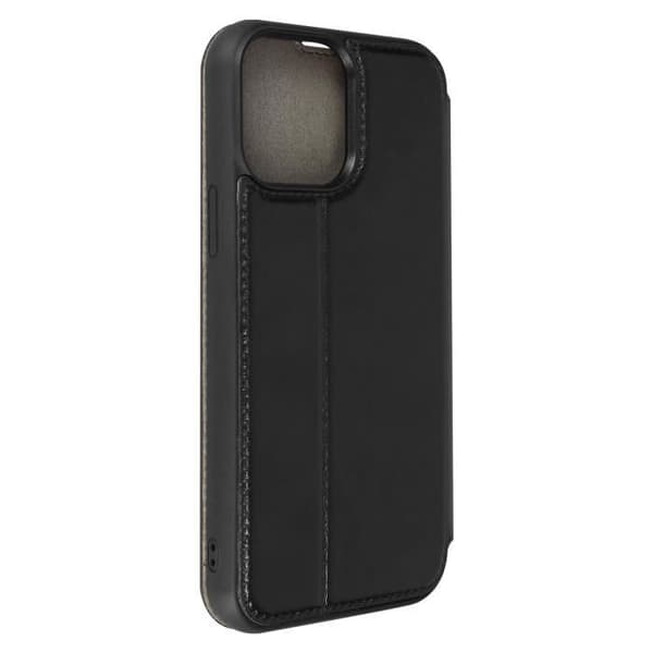 iPhone 13-fodral Korthållare i äkta läder Videostöd Akashi Black